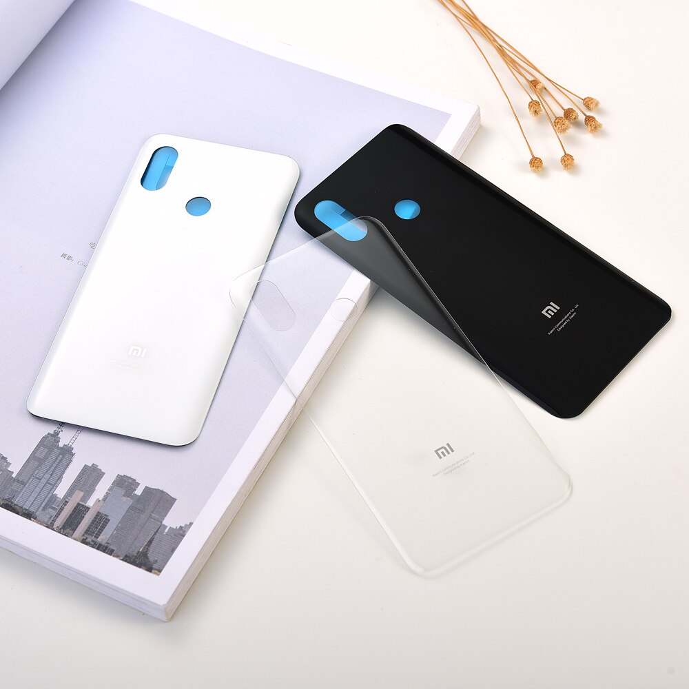 Xiaomi Mi8 Battery Housing Cover Glass Rear Door Case Replacement Part For XIAOMI mi8 Mi 8 Repair Panel Skin Shell With Adhesive