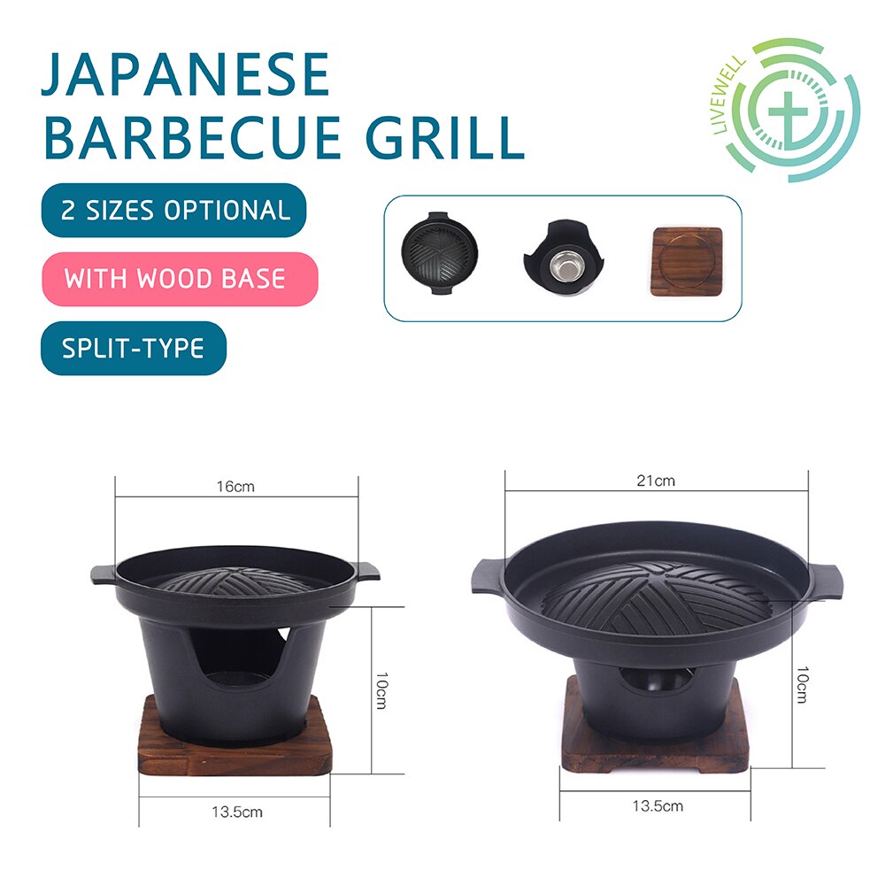Miniovn husholdnings træstativ spritkomfur japansk grill til to personer