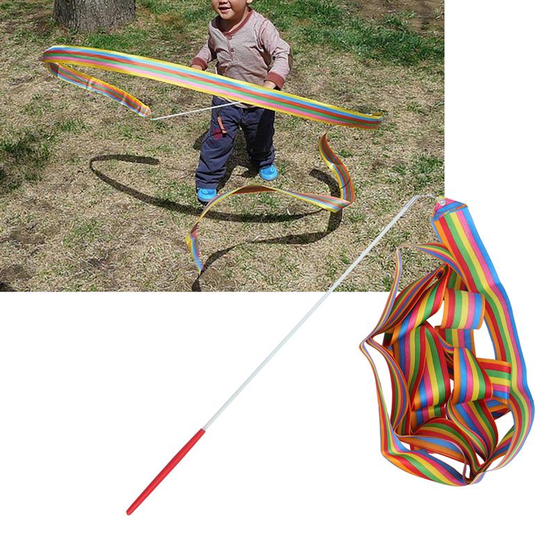 10pcs 4-Meter Colorful Rhythmic Gymnastics Ribbon Dancing Gymnastics Ribbon Silk Ribbon for Kids, Baton Twirling, Dancing