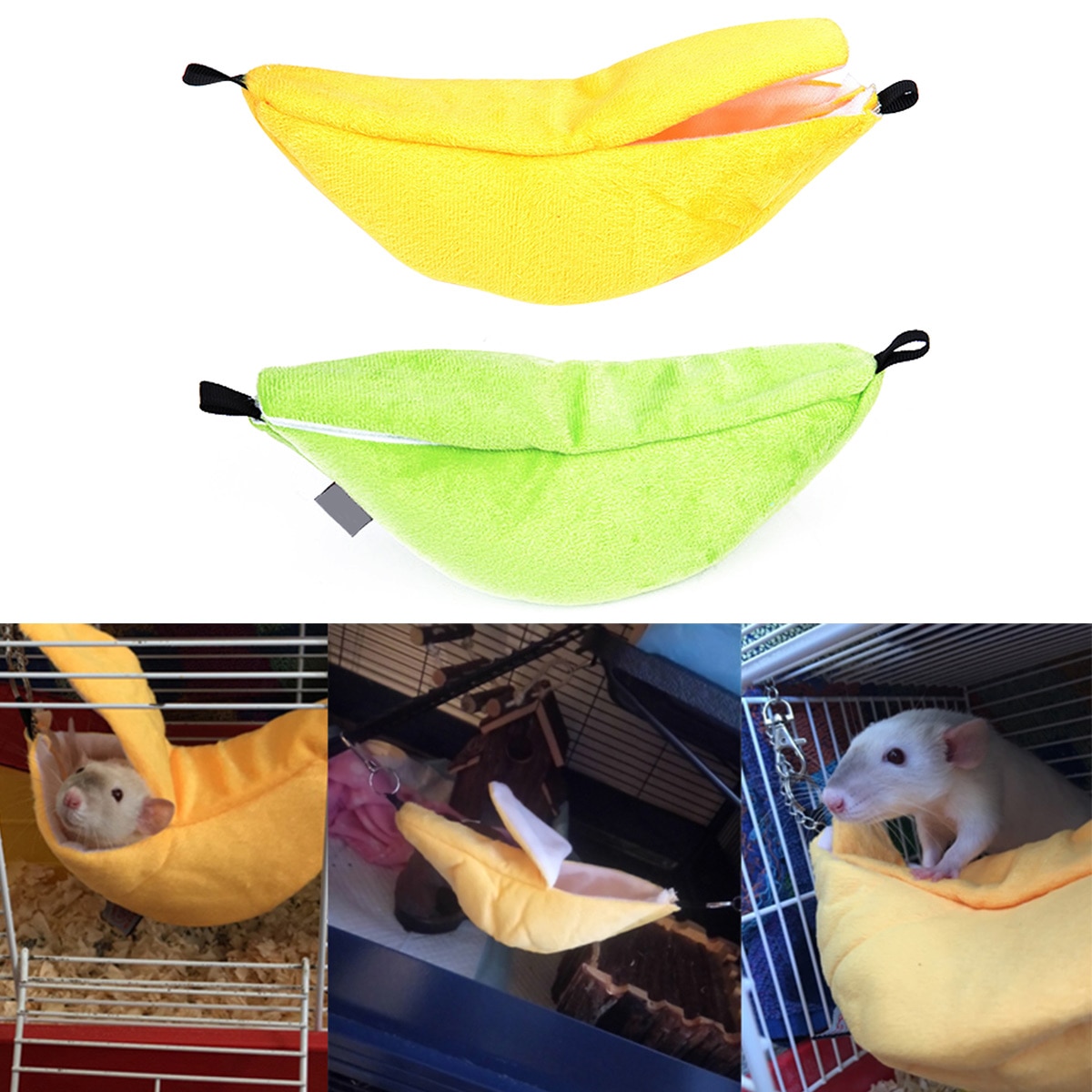 Nido de hámsteres para colgar en la casa, jaula con Hamaca, nido para dormir, cama para mascota, Hamster para rata, juguete, jaula, columpio para mascota, de plátano para animales pequeños