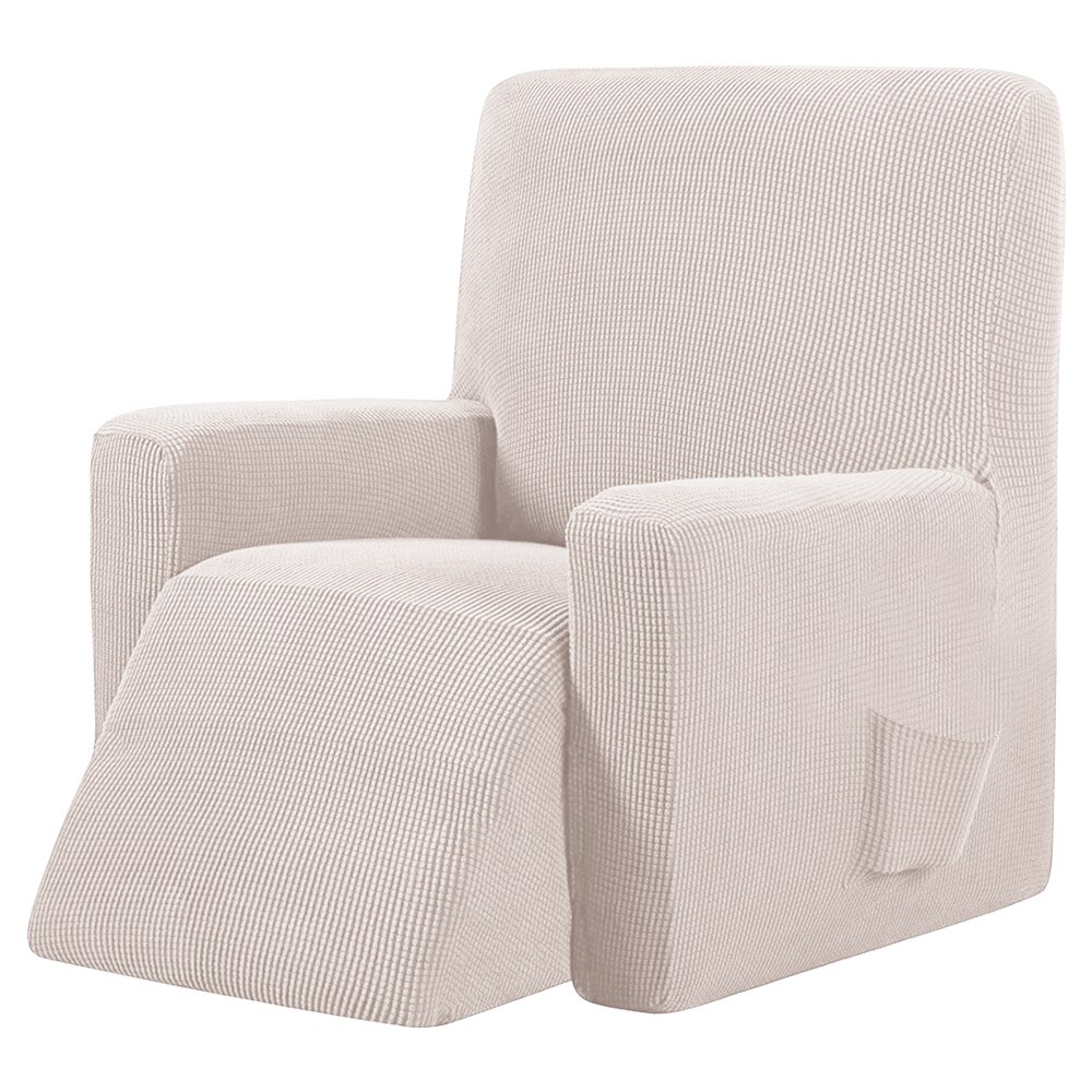 Elastische relaxfauteuil stretch bankhoes stretch decoratie bankhoes voor woonkamer bankhoes thuis wasbare elektrische fauteuilhoezen #9: Licht beige
