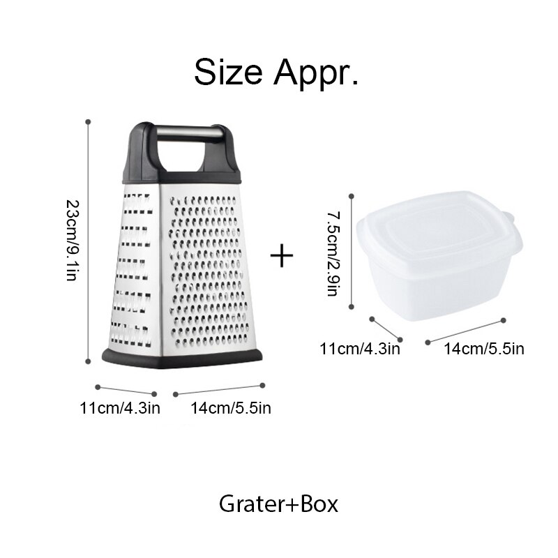 Stainless Steel Grater Multifunctional Vegetable Cutter Carrot Potato Vegetable Shredder Four Side Box Grater Kitchen Accessorie