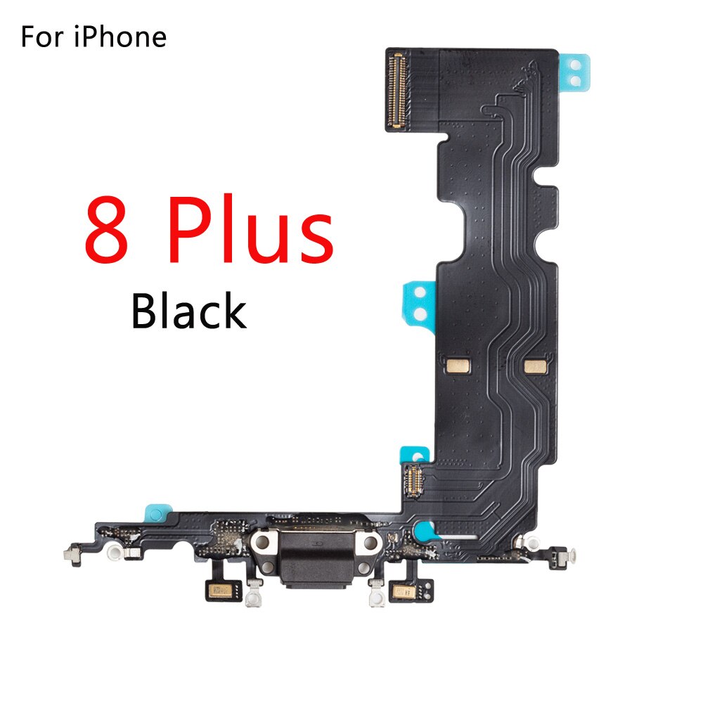 1pcs Charging Port Flex Cable for iPhone 8G 4.7" 8 Plus 5.5" black white gold USB Dock Connector Charger Microphone Repair parts: For 8 Plus Black