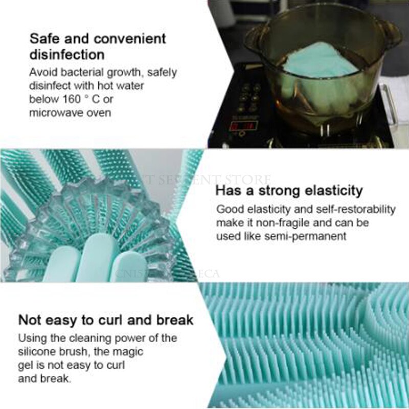 Esponja de silicona mágica para lavar platos, goma para fregar platos, guantes de lavado, limpieza de cocina para el hogar, 1 par