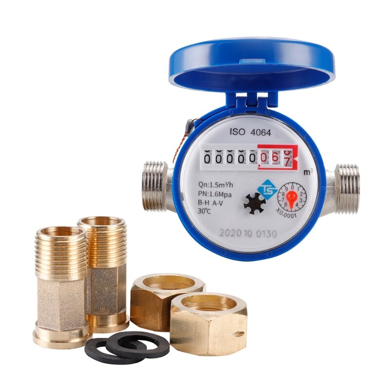Water Meter Mechanische Roterende Vleugel 0-30 ℃ Koud Water Meter TYPE-E Qn 1.5m 3/H T8WE
