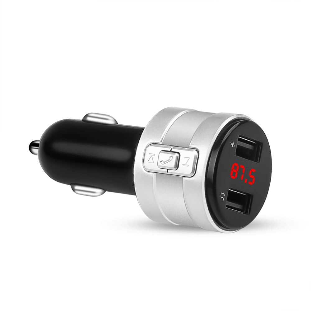 Bluetooth 4,2 FM Sender 2,1 EIN Dual USB Häfen Modulator Auto Ladegerät Freisprecheinrichtung MP3 Spieler Zigarette Leichter Adapter: Silber-