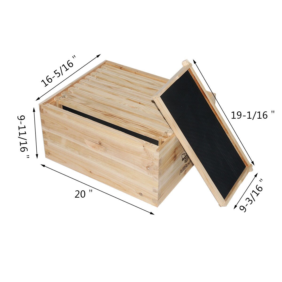Fir Assembled Deep hive box 10 Pieces Pine hive frames 10 Plastic foundation sheets Beekeeping Tools Equipment Unassembled