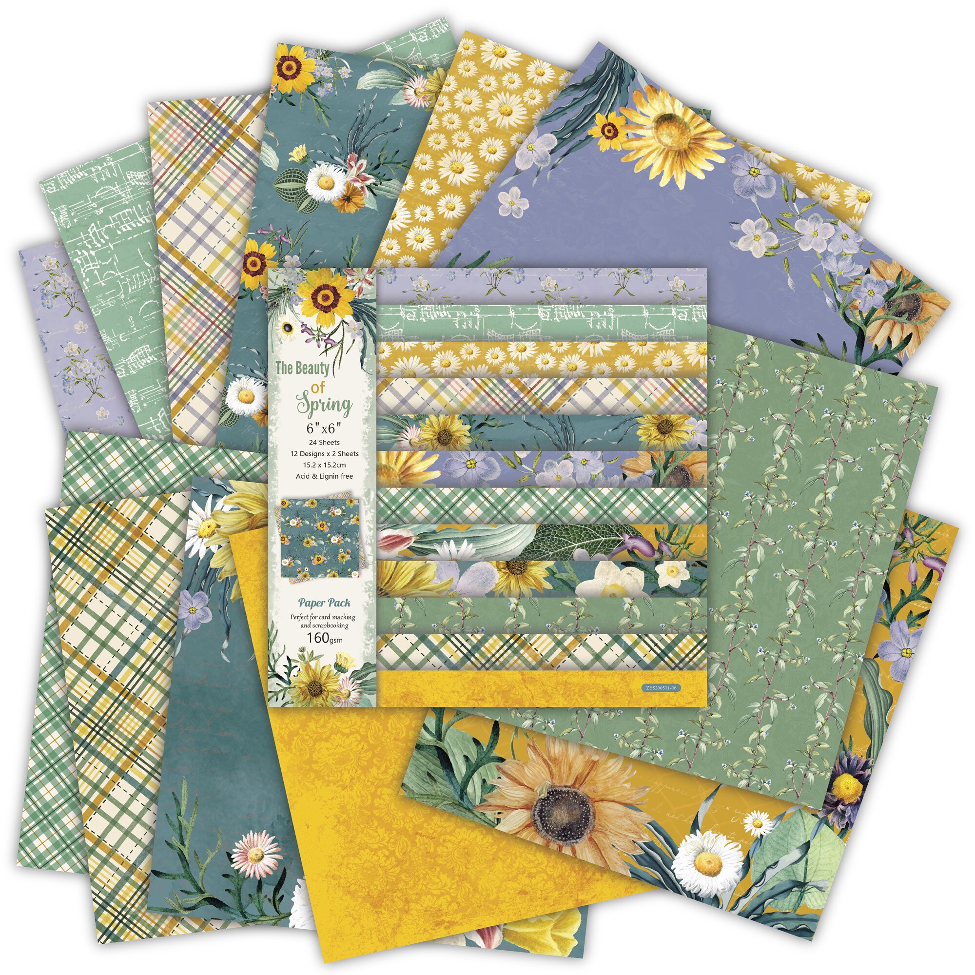 DIY the beauty of spring Scrapbooking paper pack of 24sheets handmade craft paper craft Background pad