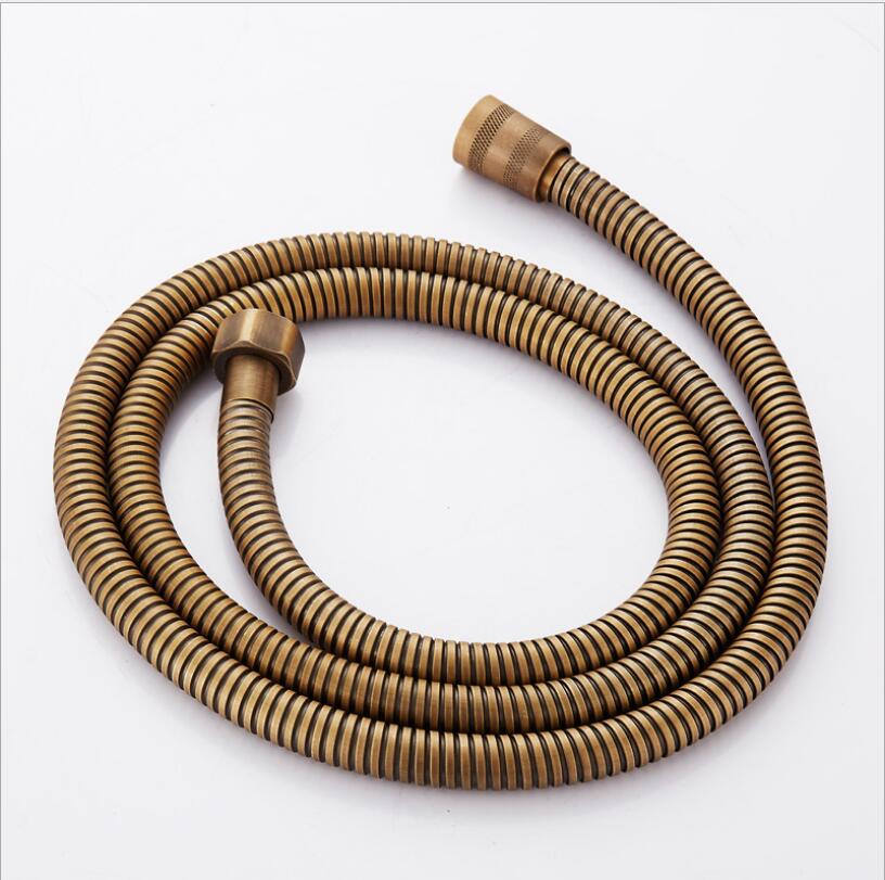 Antik brons/guld/krom 1.5m duschslang vvs flexibelt rostfritt stål dubbla sammankopplade badrumsvatten vvs slangar
