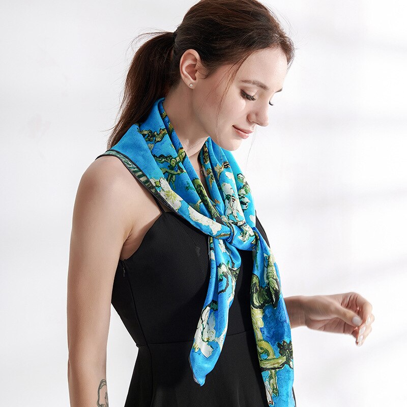 Zijden Sjaals Moerbei Zijde "Abrikoos Bloem" Zijde... LovingPrices