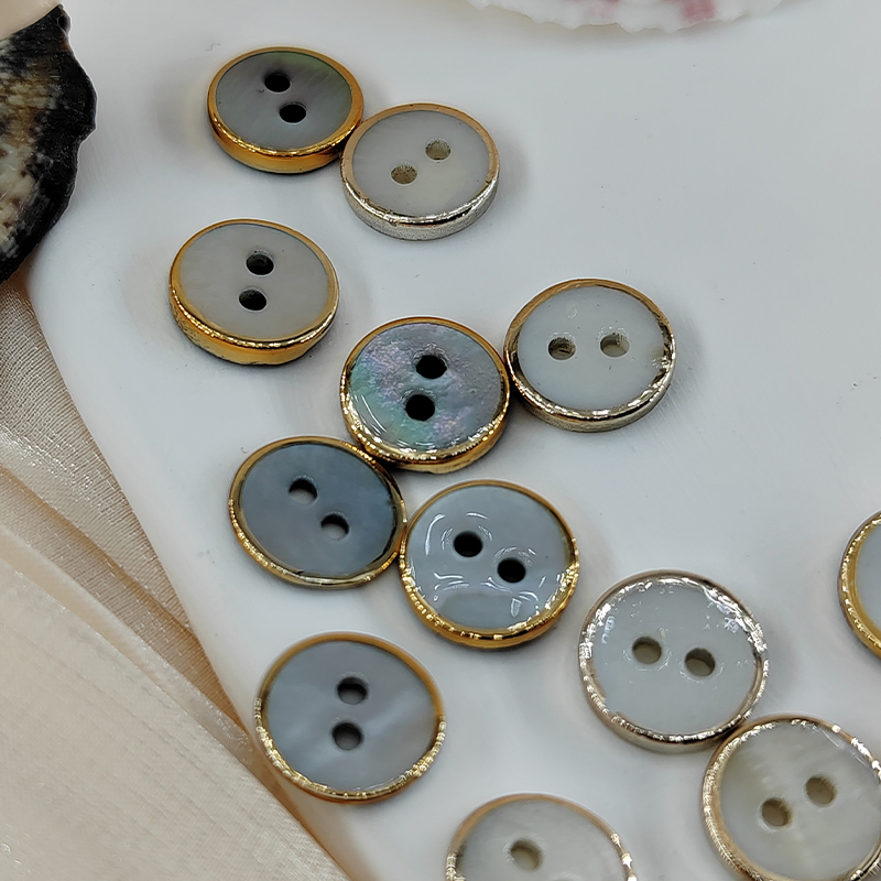 Botones de madreperla Natural de 10,5/11,5 MM para ropa, botón de concha de 2 agujeros de lujo de para camisa, suéter, costura DIY