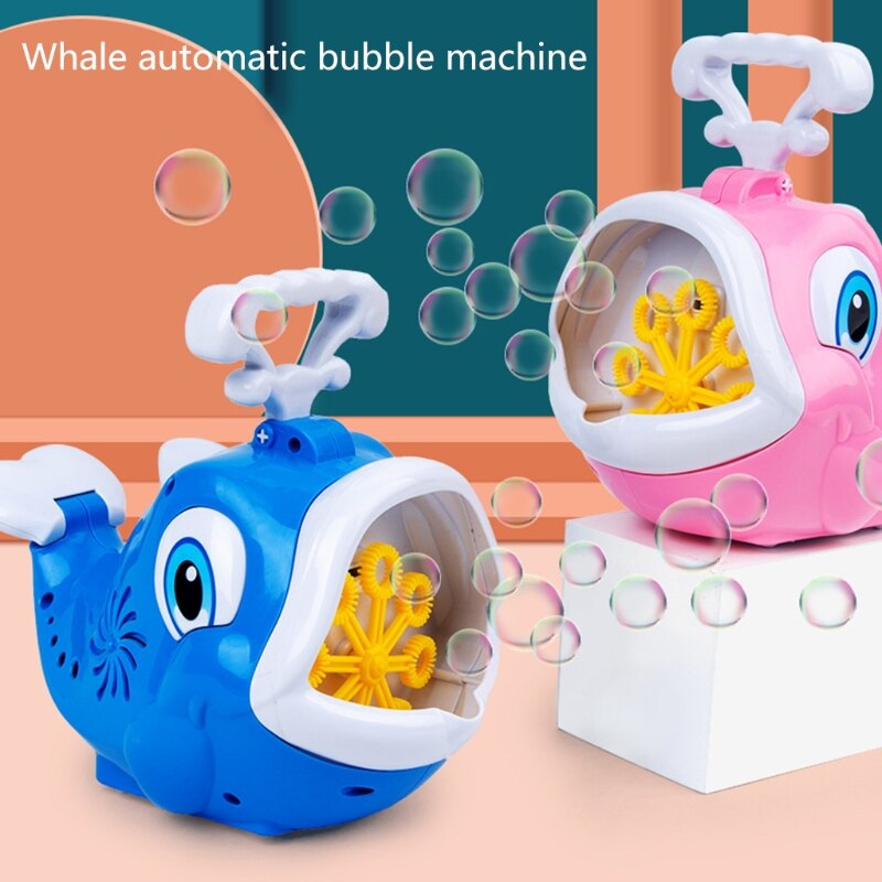 Blue/Pink Bubble Machine Fish Bubble Blower Whale Bubble Blower 1000+ Bubbles Per Minute Durable Bubble Maker