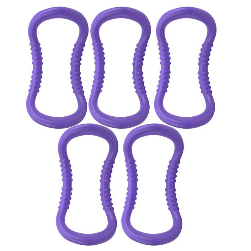 5-Piece Yoga Pilates Ring - Muscle Trainer - Resistance Support Tool - Home Gym Fitness: Purple