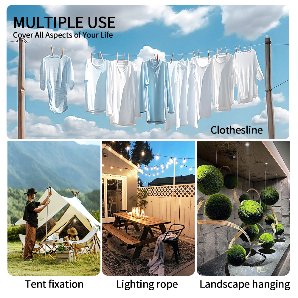 Adjustable Automatic Wire Rope Spring Hook Clothesline Picture Hanging Solution System Suspension Code Stainless Steel Cable