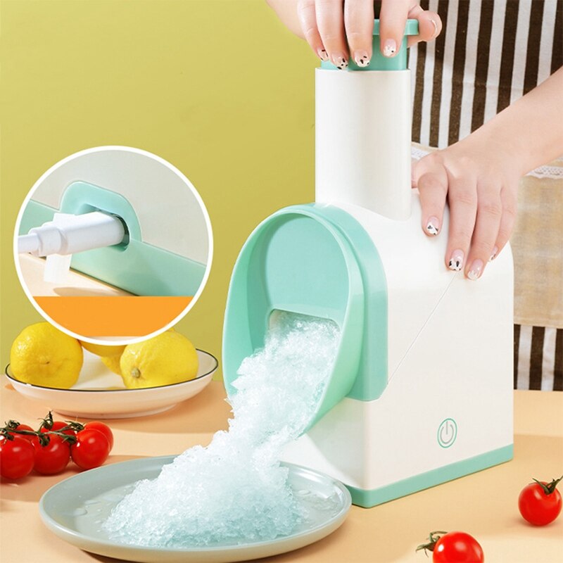 Electric Ice Crusher, Ice Slush Maker Rechargeable Home Snow Cone Smoothie Ice Block Making Shaver Ice Machine