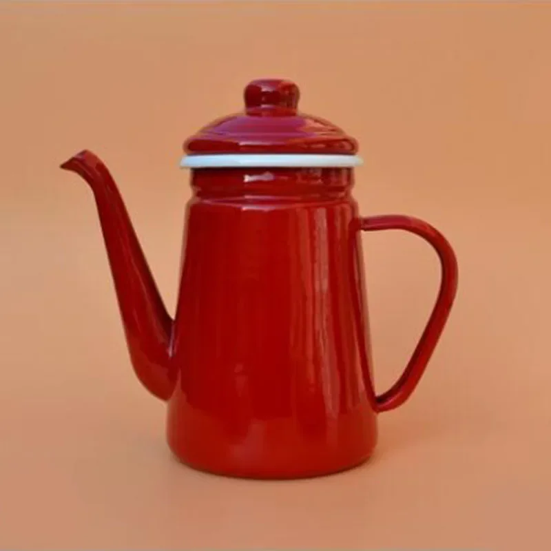 Vintage Emaille Koffiepot 1.1L Capaciteit Hand Theeketel voor Inductie Kookplaat & Gasfornuis Universeel Gebruik Water Of Thee
