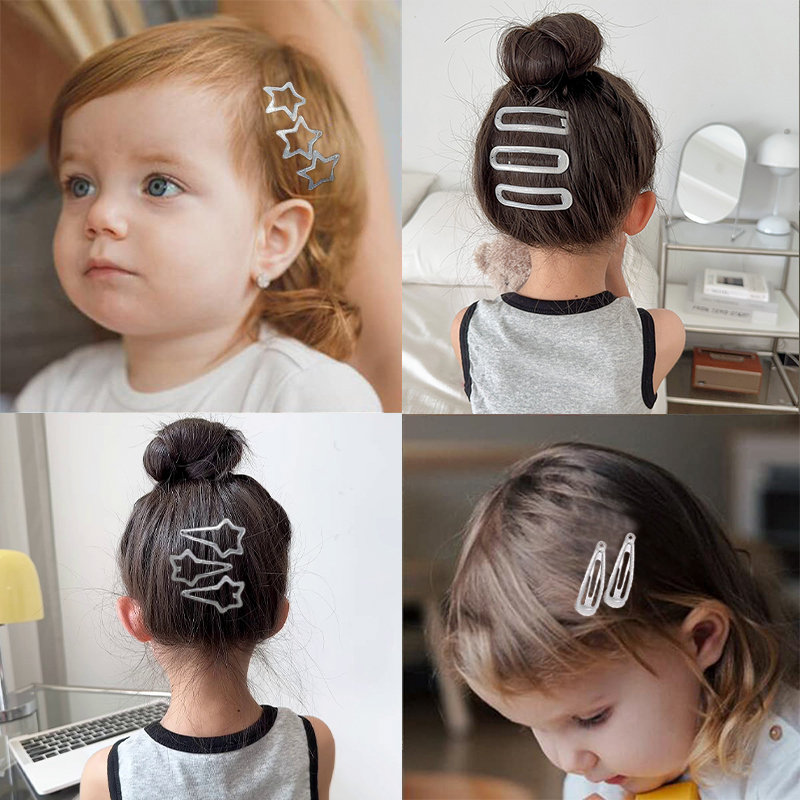 3/6 unids/set bebé niños colores dulces adorno de estrella brillante pinzas para el cabello mujeres niñas pasadores lindos horquillas accesorios para el cabello para niños