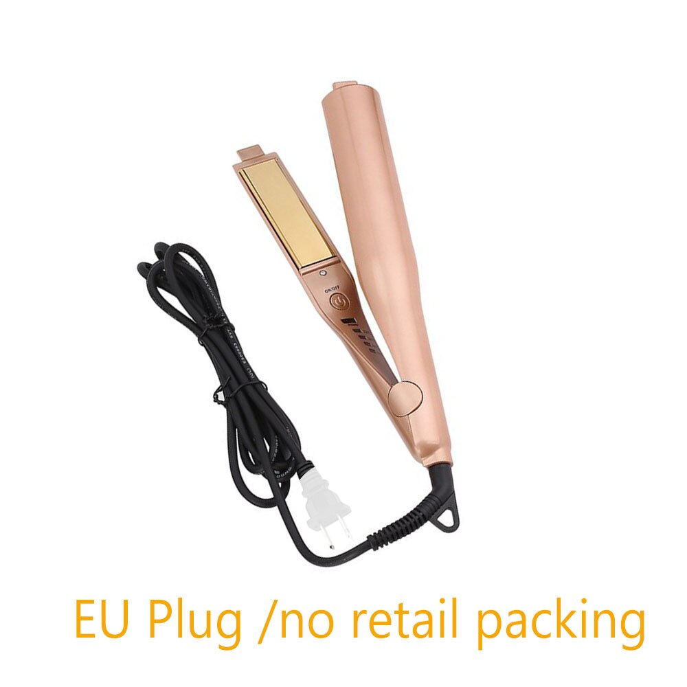 Hair Curler Gold 2 in 1 Straightening Iron Hair Curler Curling Iron Salon Hair Curling: EU Hair curler only