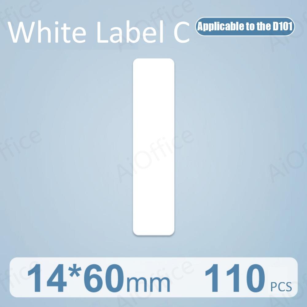 NIIMBOT D101 D11 0 Mini białe naklejki etykiety drukarki anty-olej wodoodporny odporny na rozdarcie dla supermarketu metka z ceną rolkę papieru: White 14X60mm