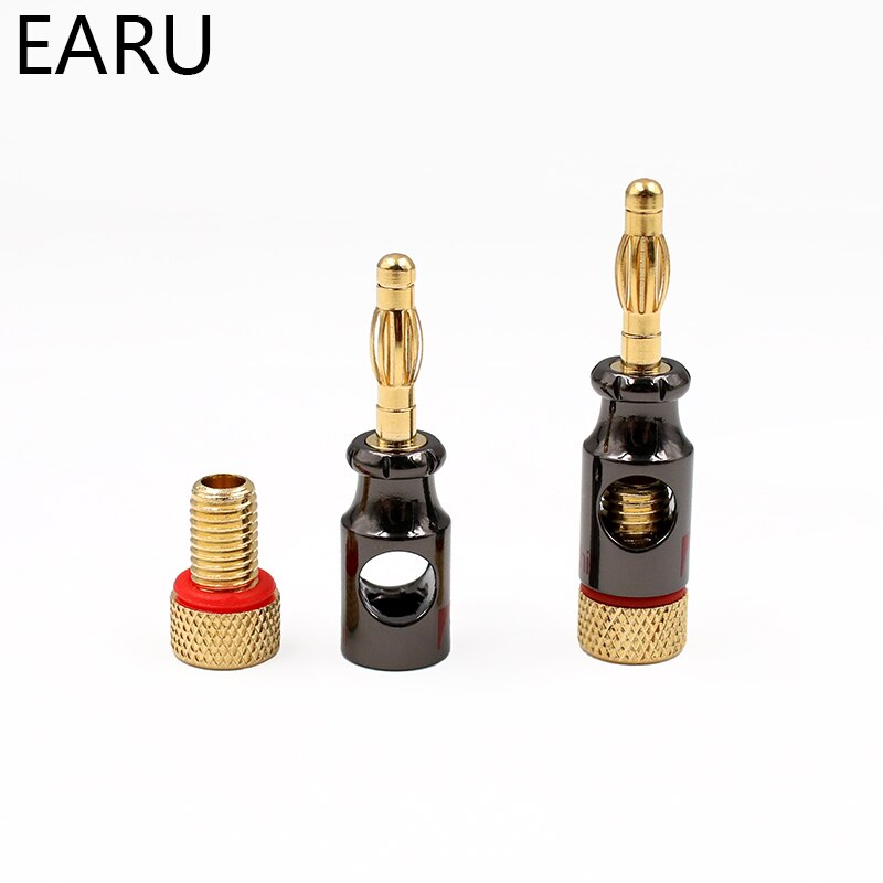 4 Stks Nakamichi 4mm Banaanstekker Spiraal Type 24 K Goud Schroef Stereo Speaker Audio Koper Terminal Adapter Elektronische Connector