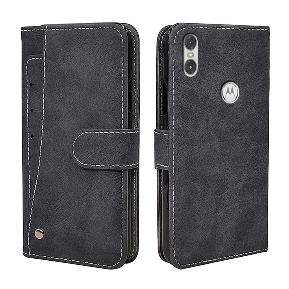 Luxury Vintage Case For Motorola One Power Moto G7 Z3 Play P30 Note Play Case Flip Leather Business Silicone Wallet Cover TPU