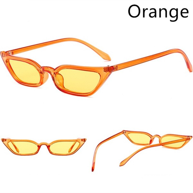 Gafas de sol con montura pequeña para hombre y mujer, lentes de sol con montura pequeña, estilo ojo de gato, Océano transparente, a la , accesorios para coche, gama alta: Naranja