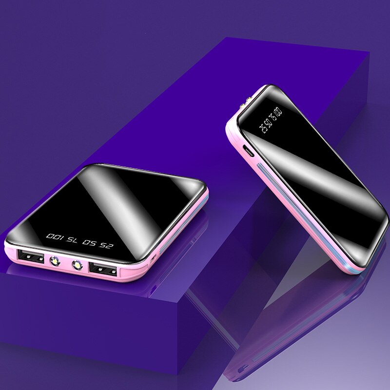 30000mAh Power Bank Große Kapazität Tragbare Mini USB Telefon Ladegerät Digital Display Im Freien Reise für Externe Batterie PoverBank: pink