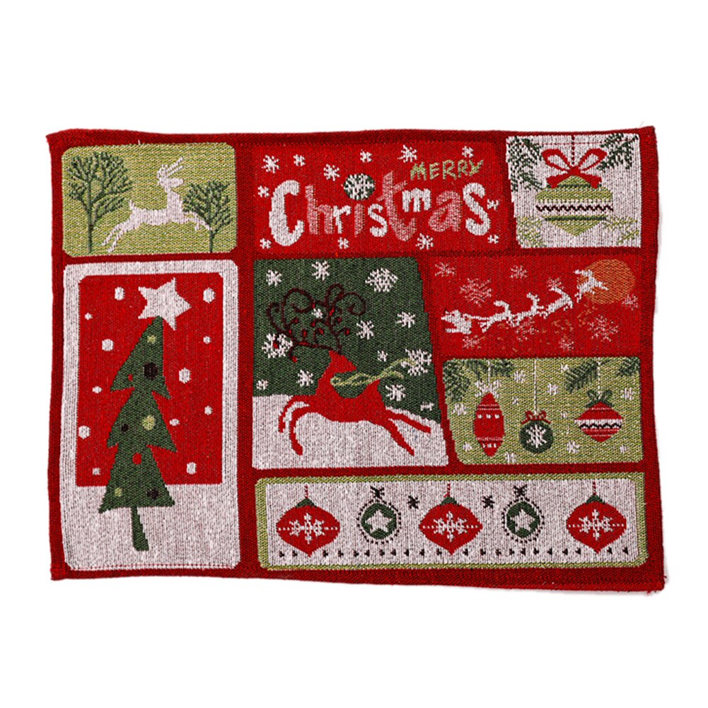 Year Dinner Party Table Decors Christmas Heat Resistant Table Mat Desktop Cutlery Tableware Cup Placement Pad: C