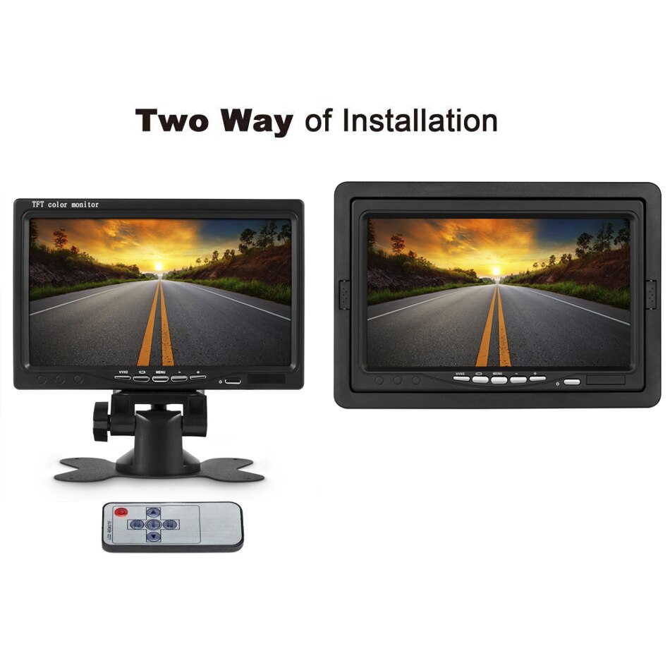 GreenYi-pantalla LCD TFT a Color para coche, Monitor de visión trasera para camión, autobús, vehículo con Control remoto IR, 800x480, 7 pulgadas