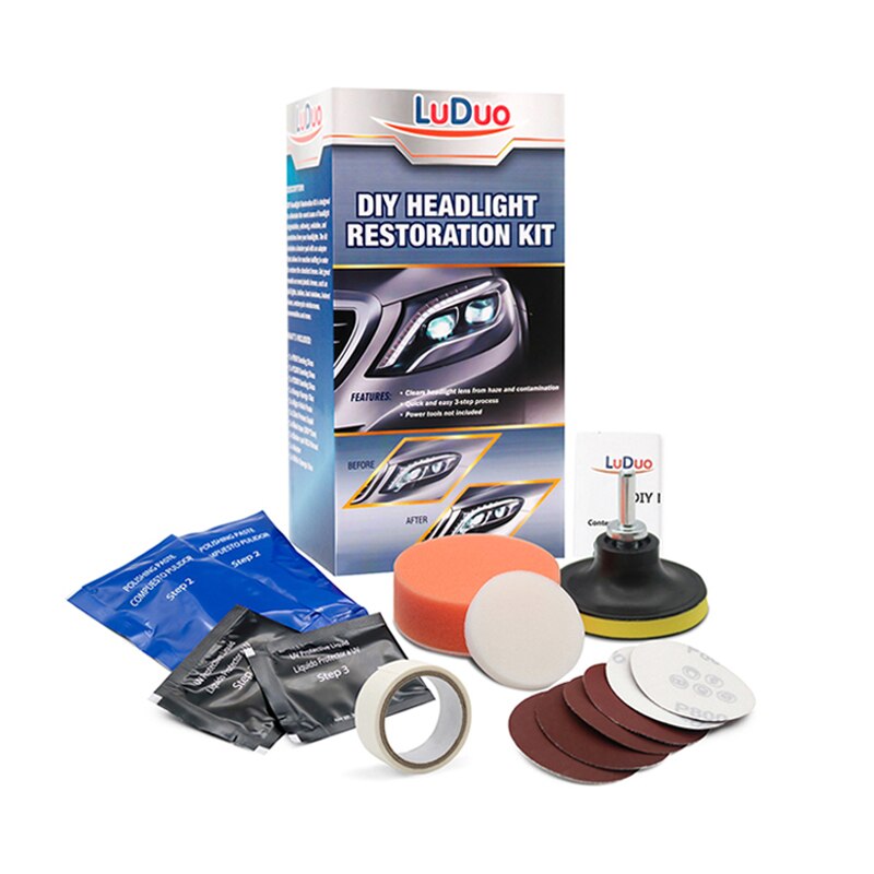 Luduo Koplamp Opknappen Reparatie Koplampen Restauratie Kits Voor Polish Cleaner Renoveren Plakken Wassen Bleekmiddel Reparatie Met Doek: 2