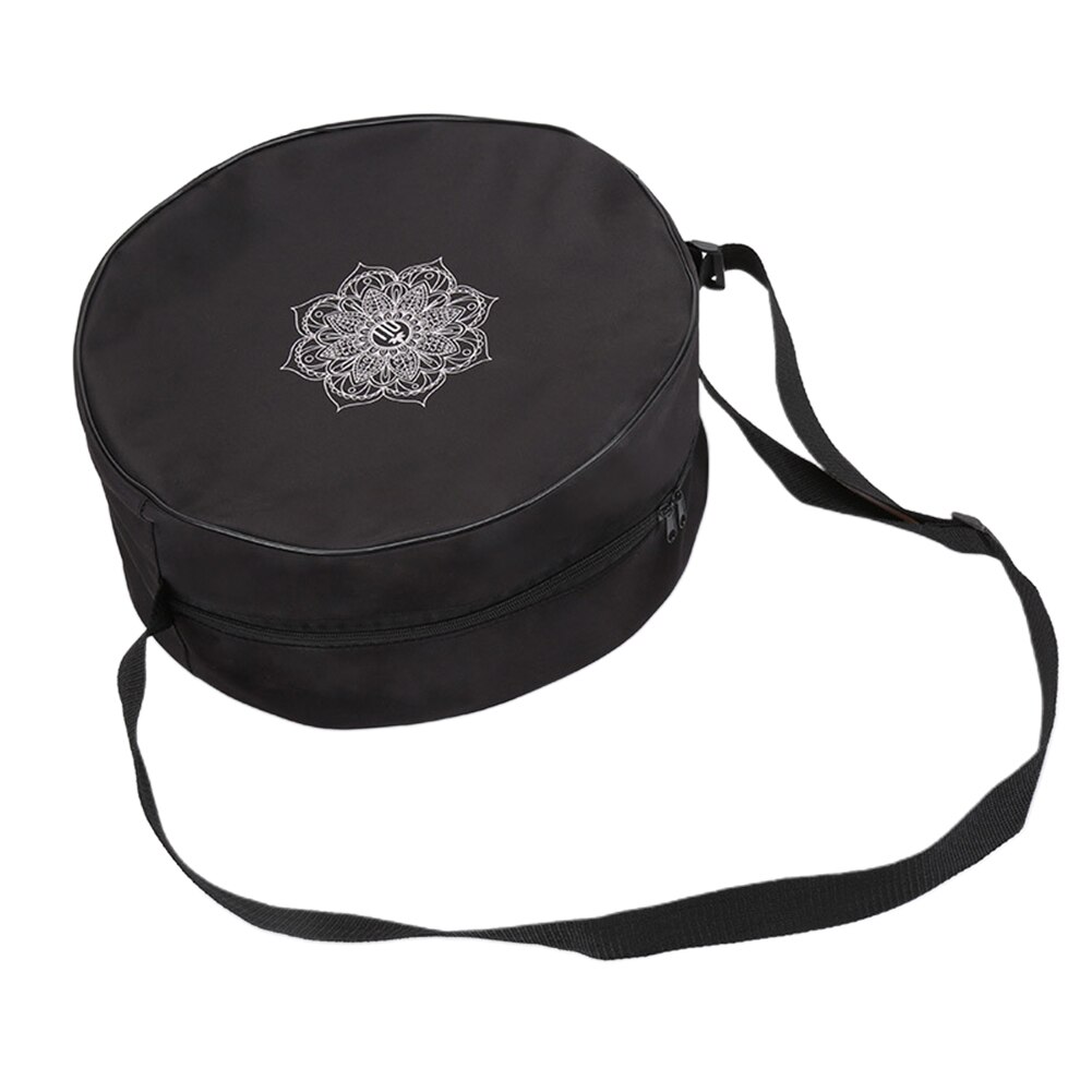 Verstellbarer riemen, bedruckte nylon-twill-sporttasche mit doppelreißverschluss, runder aufbewahrungsmöglichkeit für fitnessgeräte, yogatasche mit rollen, staubdicht, zum umhängen, als schultertasche geeignet