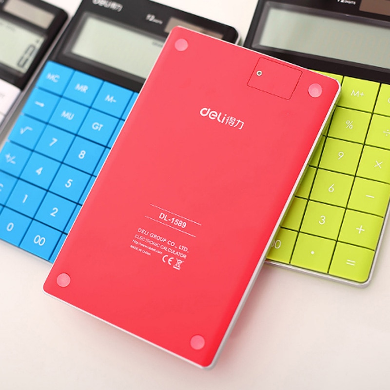 Hotsale calculadora Slim Portable mini 12 digital calculator Solar Energy Tablet buttons keyboard Dual power supply rekenmachine