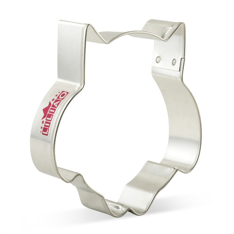 Keniao woodland cookie cutter - igelkott, räv, uggla, kanin, ekorre - djurkex bröd smörgåsform - rostfritt stål: Uggla