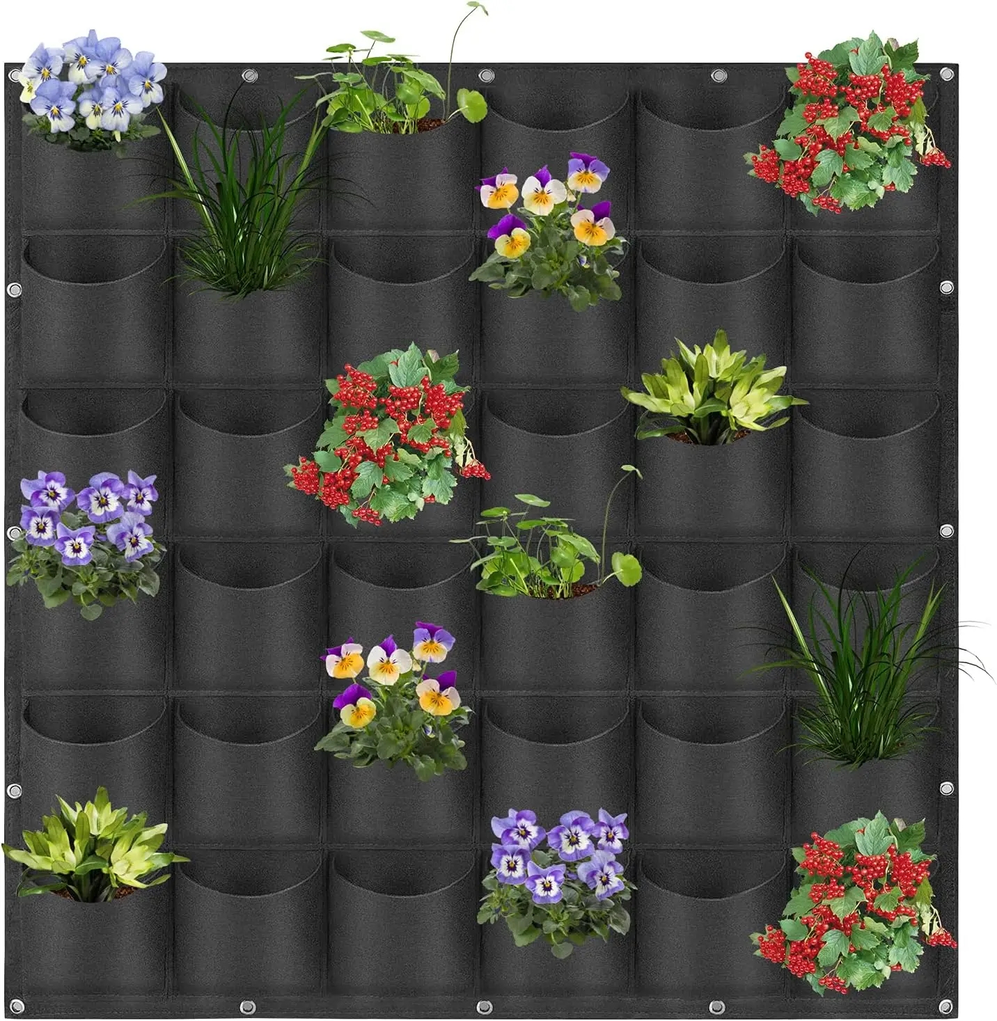 Flerlomme plantepose filt grønnsaker frukt blomster dyrkeposer for planter hengende vertikalt hjem hageverktøy plantesåpotte