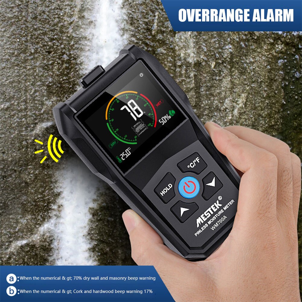 WM700A misuratore di umidità digitale senza contatto per legno misuratore di umidità elettromagnetico Tester di umidità del legno igrometro rilevatore di umidità del legname