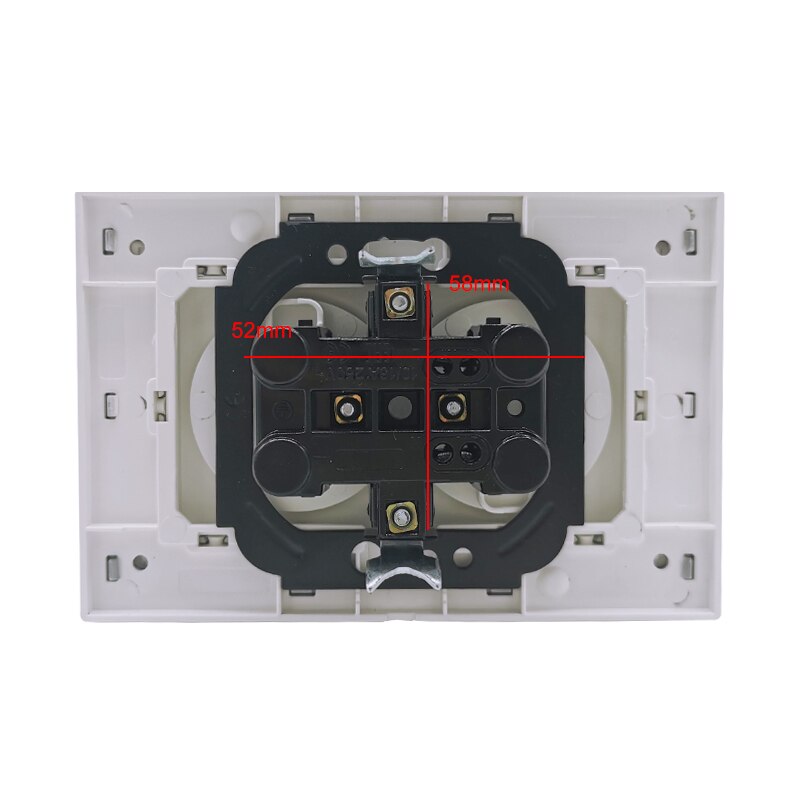 French Standard Power Plug Socke Acrylic With Grounding Black 2 Gang Wall Socket 250V 16A Power Supply Charger