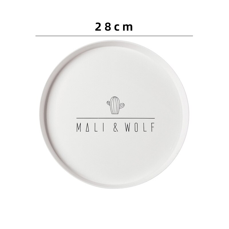 Nordic Style Plastic Round Breakfast Tray Food Fruit Dessert Plate Snack Storage Trays Kitchen Decorative Dish Tray C1574 d