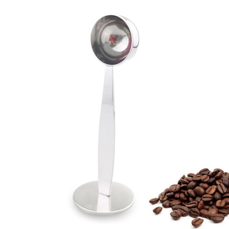2 in 1 Coffee beans Spoon Coffe Measuring Tamping Scoop Coffee Tamper Black Espresso Stand Kitchen Bar Coffee&Tea Tools