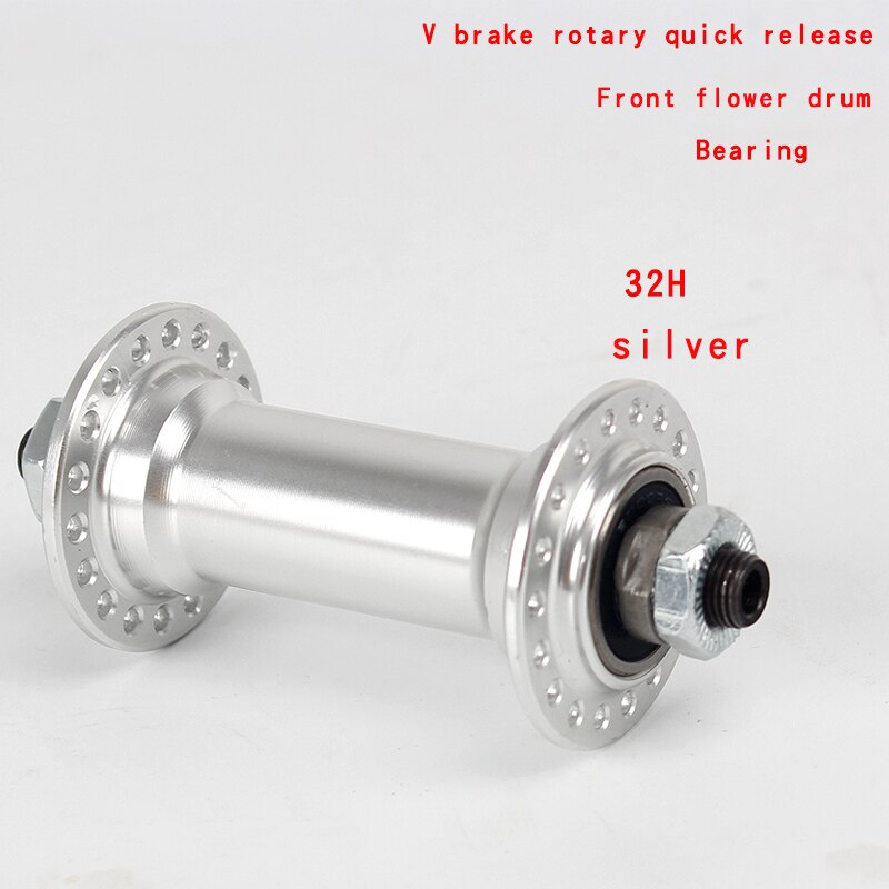 Mountainbike V Brake Rotary Quick Release Hub Aluminium 32 /36 Gat 100/135Mm 6/7/8Speed Lager Wiel Hub: front silver 32H