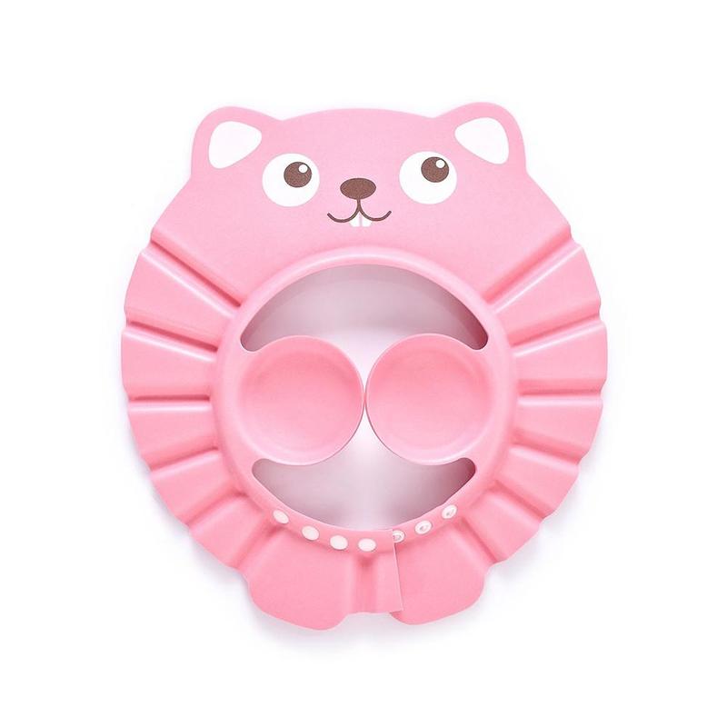 Touca de banho do bebê, touca de chuveiro ajustável das crianças waterpro shampoo ajustável macio crianças criança boné do bebê sil j9m7