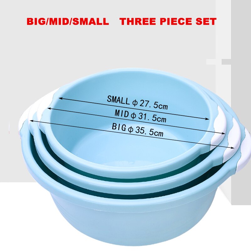 3 piece sets portable plastic basins large small Wash basins babies mothers Wash hands Foot washbasin Cleaning of private parts