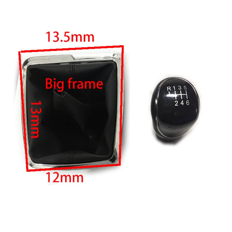 5/6 Speed Car Shift Gear Knob Lever Gaitor Boot Cover For Ford Focus 2 MK2 FL MK3 MK4 MK7 KUGA GALAXY FIESTA TRANSIT: black 6 big frame