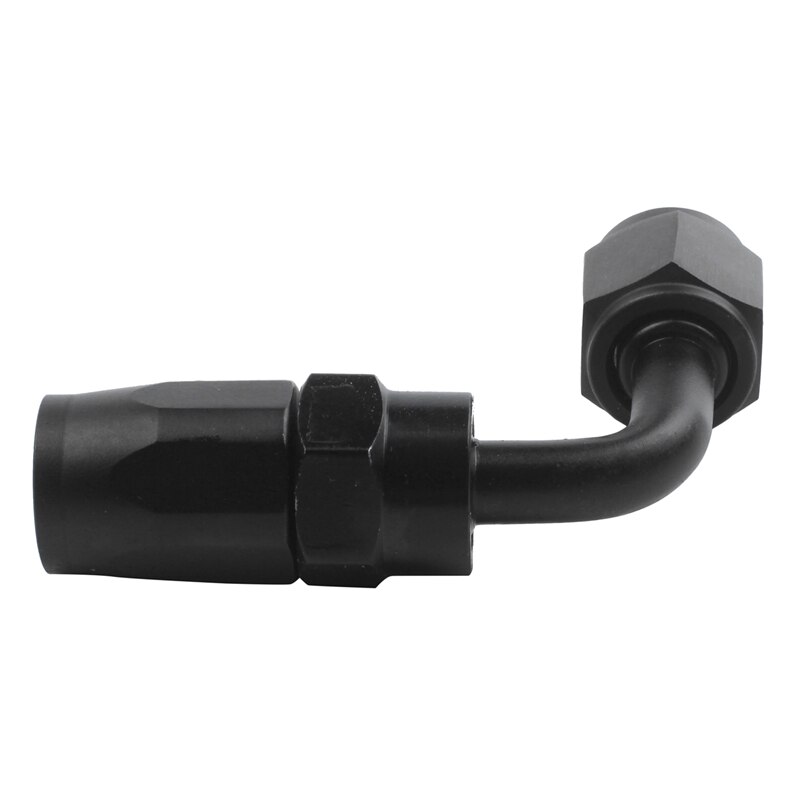 AN6 90Degree Swivel Hose End Black For Braided Nylon Fitting Size:AN6