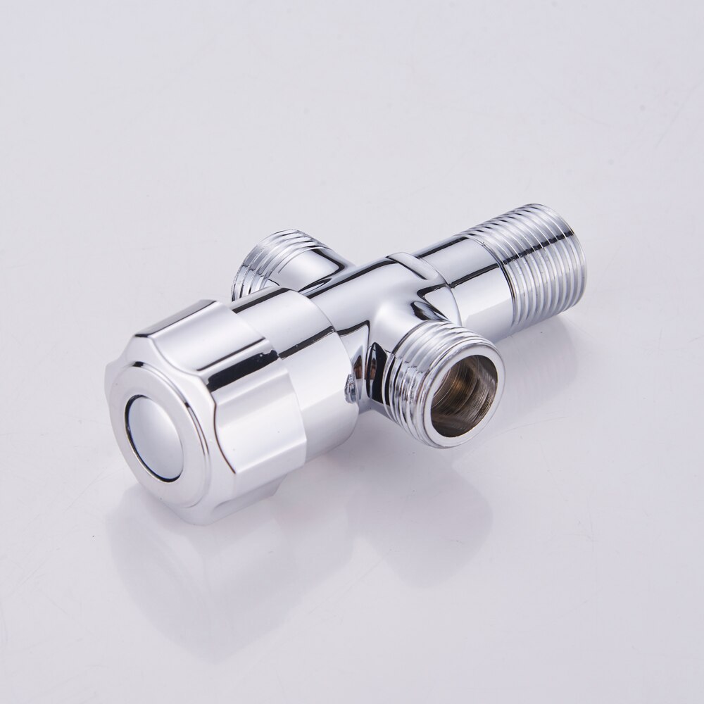 G1/2' Copper 3-Way T-adapter angle valve 1 inlet 2 outlet triangle valve stop valve bathroom accessories Brass Tap Control Valve