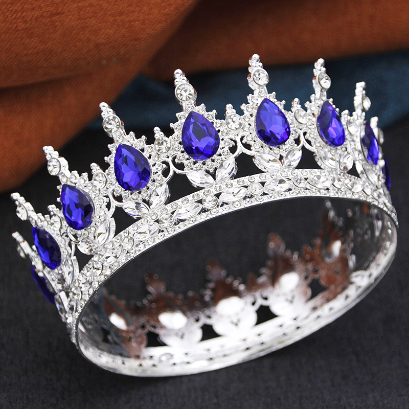 Barokke ronde diadeem koninklijke koningin koning tiara's en kronen feest verjaardag bruids trouwjurk kroon sieraden accessoires: Antique Bronze Plated