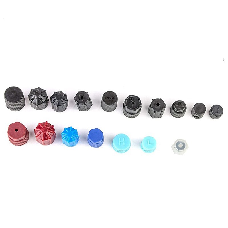 170Pcs Universal Air Conditioning R134A R12 High Low Side Valve Core Service Port Dust Cap Replacement Set