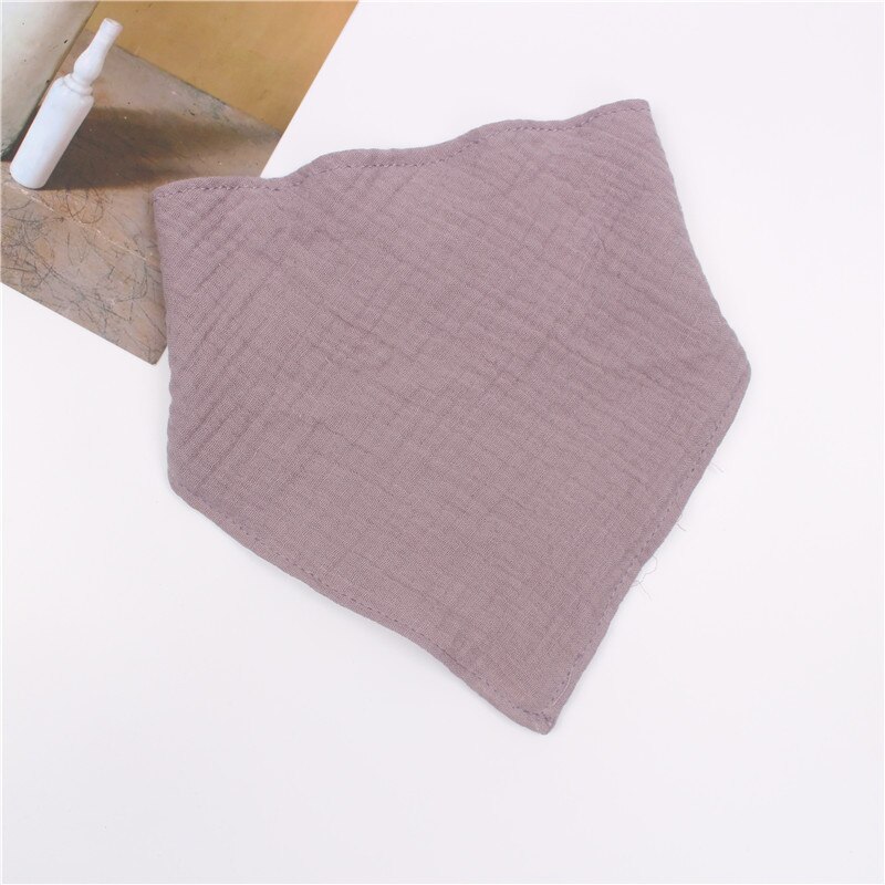 Sciarpa triangolare in cotone garza per bambini tinta unita asciugamano Saliva europeo e americano bavaglino accessori per neonati: Purple