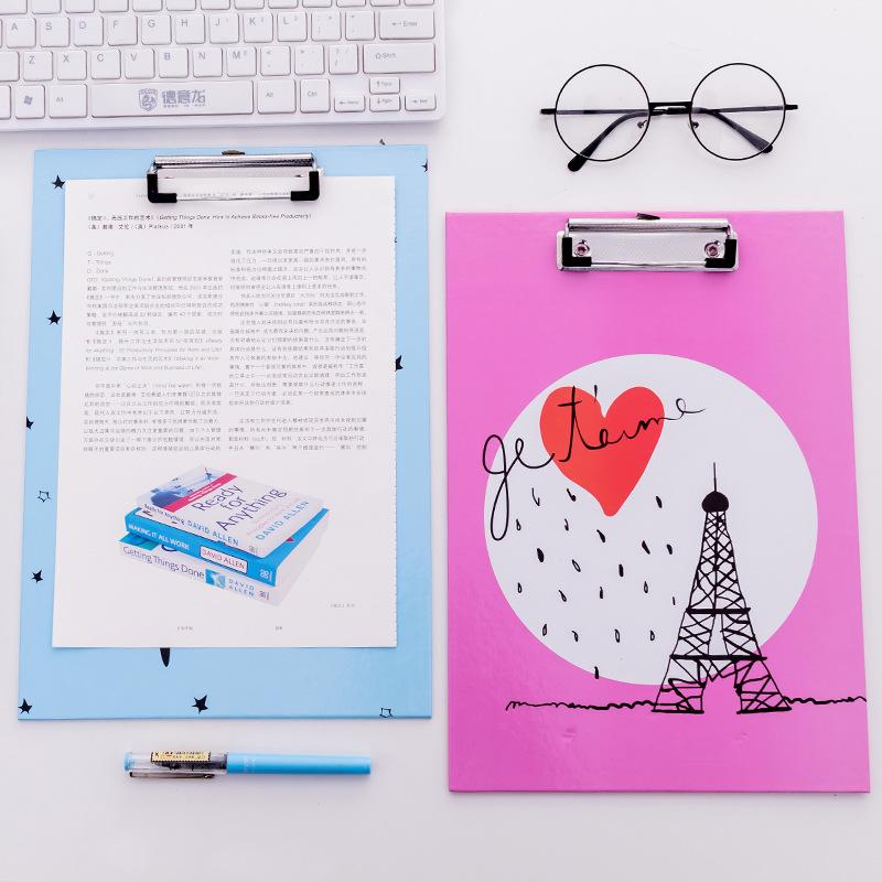 Office clipboard vertical leather writing pad School wooden Office Cute Student Supply Kids A4 Folder
