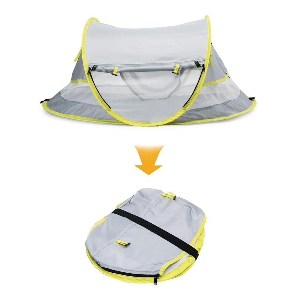 Tenda da spiaggia per bambini tesa cappello di protezione solare tenda da viaggio per bambini portatile tende da sole per neonati Pop Up pieghevole letto per esterni paralume per bambini