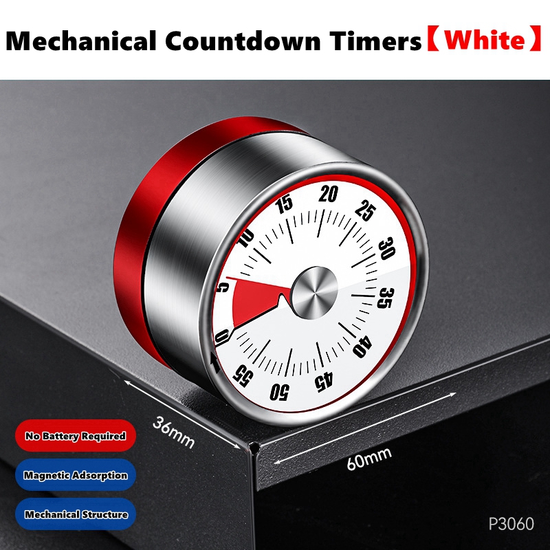 Countdown-Erinnerung, magnetisch, mechanisch, visuelle Timer, Klassenzimmer-Backuhr für Unterricht, Besprechung, Küche, Kochen, Backen, Arbeiten: Braun